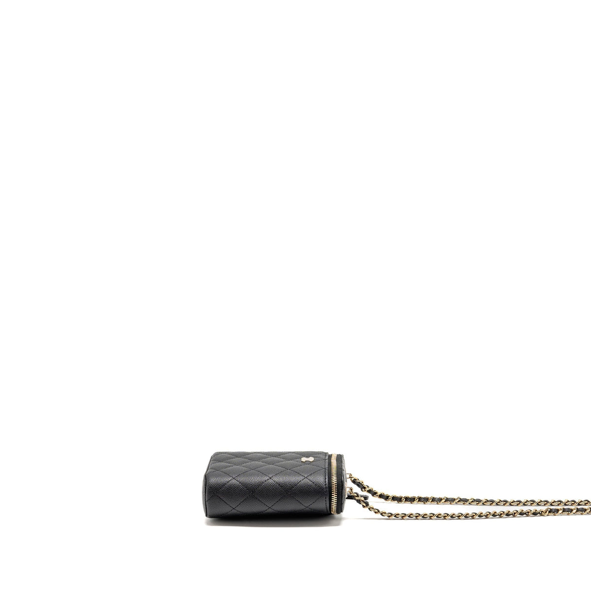 CHANEL MINI VANITY CASE WITH CHAIN CAVIAR BLACK LGHW(MICROCHIP)