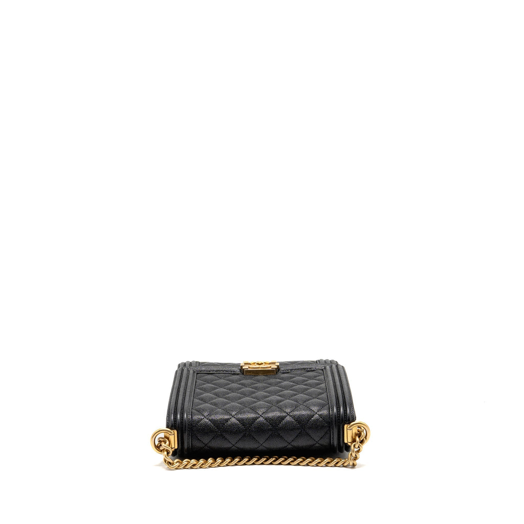 CHANEL NORTH SOUTH/VERTICAL BOY BAG CAVIAR BLACK GHW
