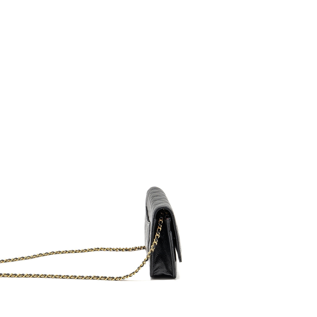 CHANEL CLASSIC WALLET ON CHAIN CAVIAR BLACK GHW