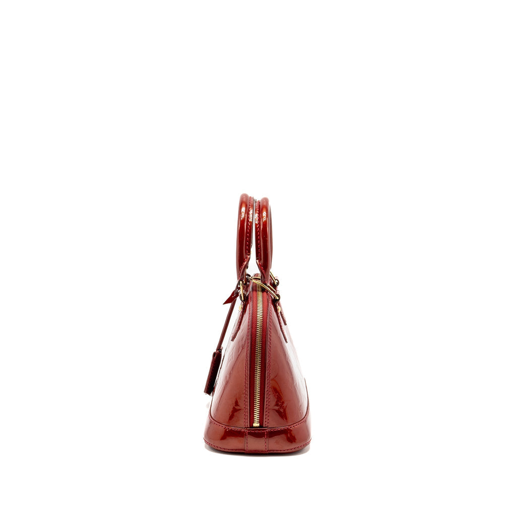 LOUIS VUITTON ALMA BB PATENT LEATHER RED GHW