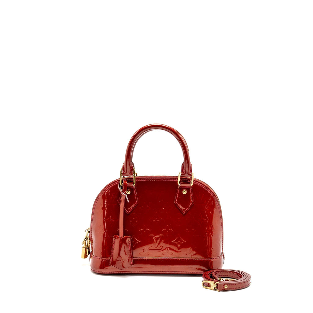 LOUIS VUITTON ALMA BB PATENT LEATHER RED GHW