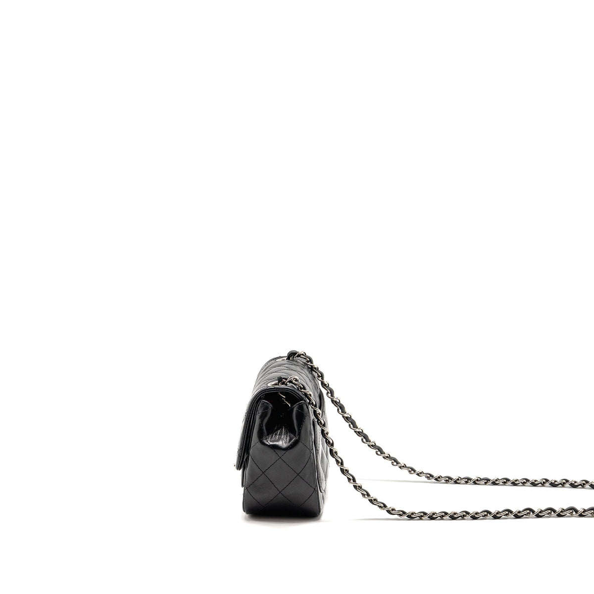 CHANEL CLASSIC MINI SQUARE FLAP BAG LAMBSKIN BLACK SHW