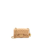 CHANEL PEARL CRUSH MINI RECTANGULAR FLAP BAG LAMBSKIN BEIGE GHW (MICROCHIP)