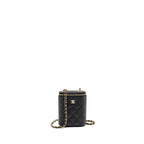 CHANEL MINI VANITY CASE WITH CHAIN CAVIAR BLACK LGHW(MICROCHIP)