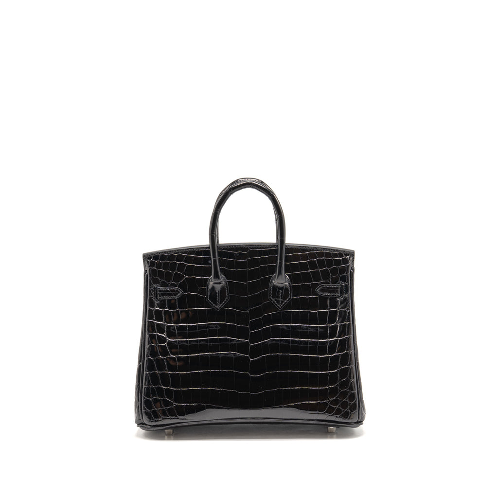 Hermes Birkin 25 Crocodile Niloticus Black SHW