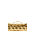 Bottega Veneta Andiamo Clutch Foggy Mirror Effect Intrecciato Leather Gold GHW