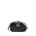 Gucci Small GG Marmont Camera Bag Matelasse Chevron Leather Black GHW