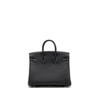 Hermes Birkin 25 Special Order Togo Black/White Stitching Brushed SHW