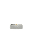 CHANEL PEARL CRUSH MINI RECTANGULAR FLAP BAG LAMBSKIN GREY GHW (MICROCHIP)