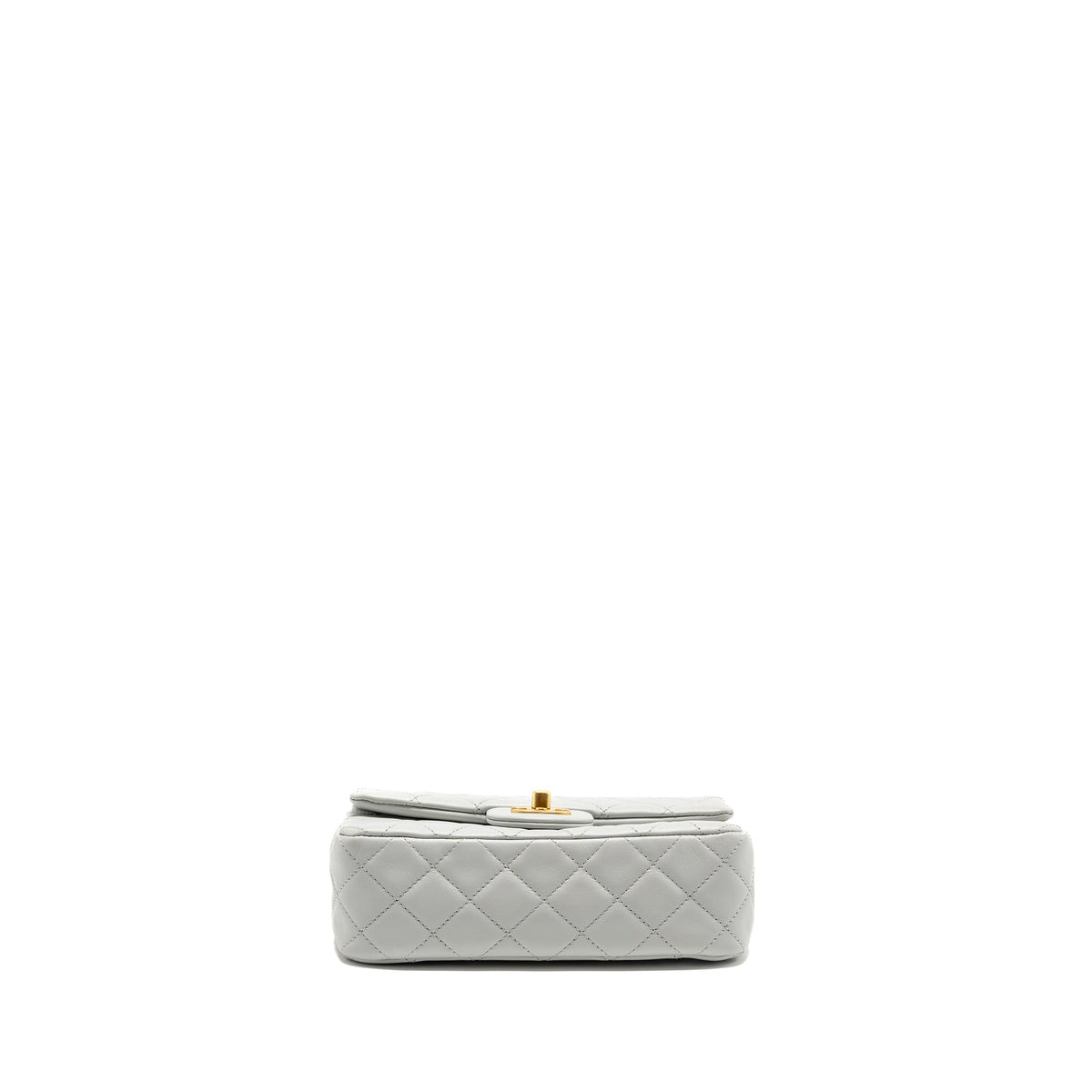 CHANEL PEARL CRUSH MINI RECTANGULAR FLAP BAG LAMBSKIN GREY GHW (MICROCHIP)