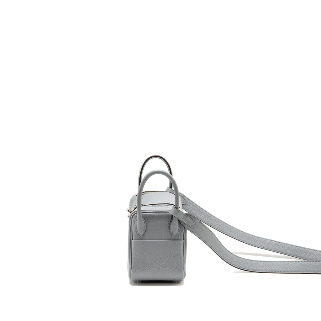 Hermes mini lindy II clemence gris Pantin SHW