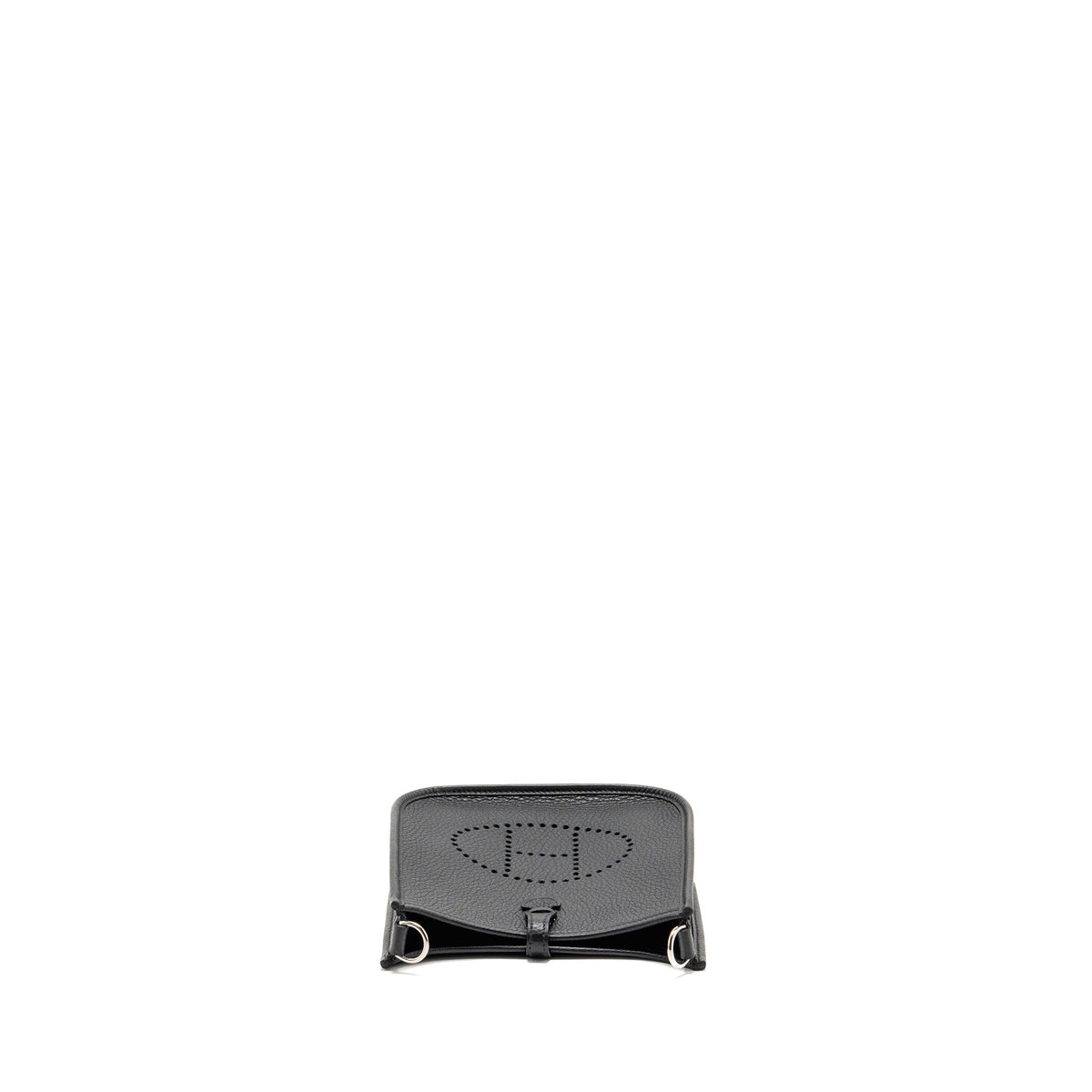 Hermes mini evelyne short clemence black/gris misty SHW