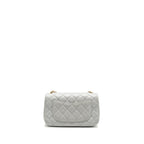 CHANEL PEARL CRUSH MINI RECTANGULAR FLAP BAG LAMBSKIN GREY GHW (MICROCHIP)
