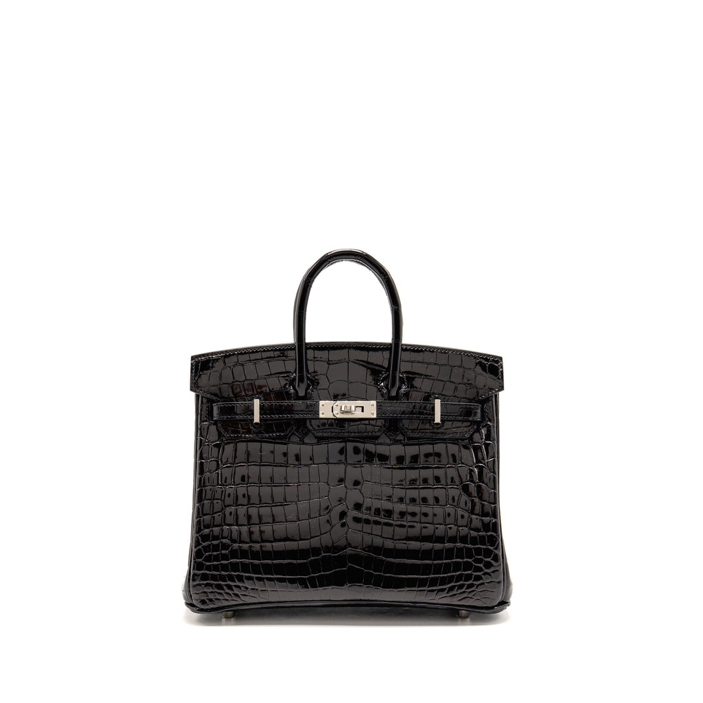 Hermes Birkin 25 Crocodile Niloticus Black SHW