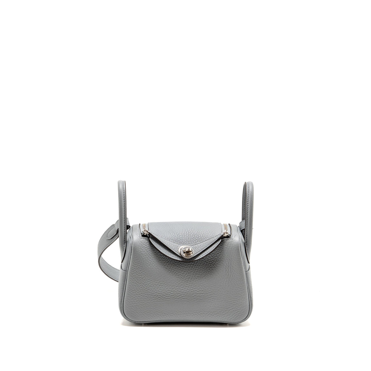 Hermes mini lindy II clemence gris Pantin SHW