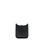Hermes mini evelyne short clemence black/gris misty SHW