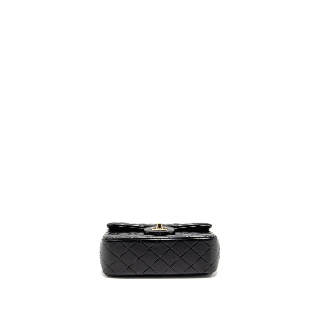 CHANEL TOP HANDLE MINI RECTANGULAR LAMBSKIN BLACK LGHW (MICROCHIP)