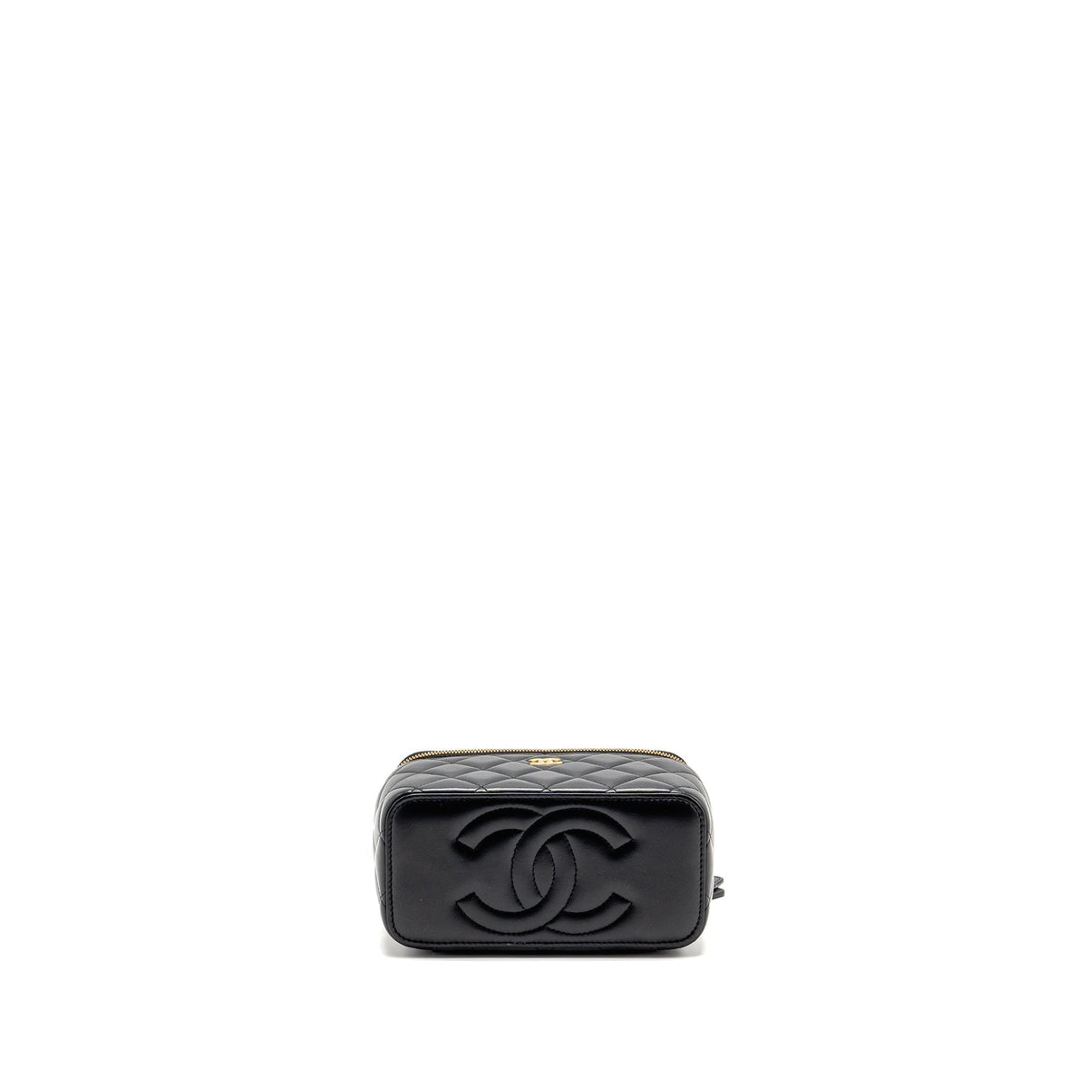 CHANEL LONG VANITY WITH COCO CHARM CHAIN LAMBSKIN BLACK GHW (MICROCHIP)