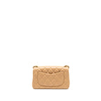 CHANEL PEARL CRUSH MINI RECTANGULAR FLAP BAG LAMBSKIN BEIGE GHW (MICROCHIP)