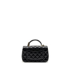 CHANEL TOP HANDLE MINI RECTANGULAR LAMBSKIN BLACK LGHW (MICROCHIP)