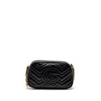 Gucci Small GG Marmont Camera Bag Matelasse Chevron Leather Black GHW