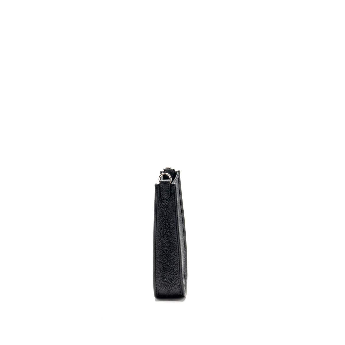 Hermes mini evelyne short clemence black/gris misty SHW