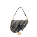 DIOR MEDIUM SADDLE BAG BLUE OBLIQUE CANVAS/CALFSKIN GHW