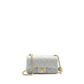 CHANEL PEARL CRUSH MINI RECTANGULAR FLAP BAG LAMBSKIN GREY GHW (MICROCHIP)