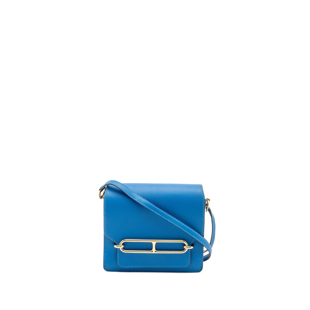Hermes Mini Roulis Evercolor B3 Bleu Zanzibar GHW