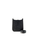 Hermes mini evelyne short clemence black/gris misty SHW