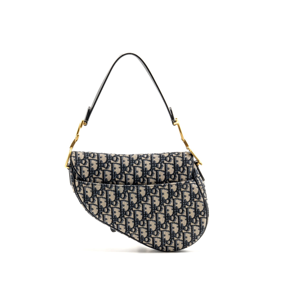 DIOR MEDIUM SADDLE BAG BLUE OBLIQUE CANVAS/CALFSKIN GHW