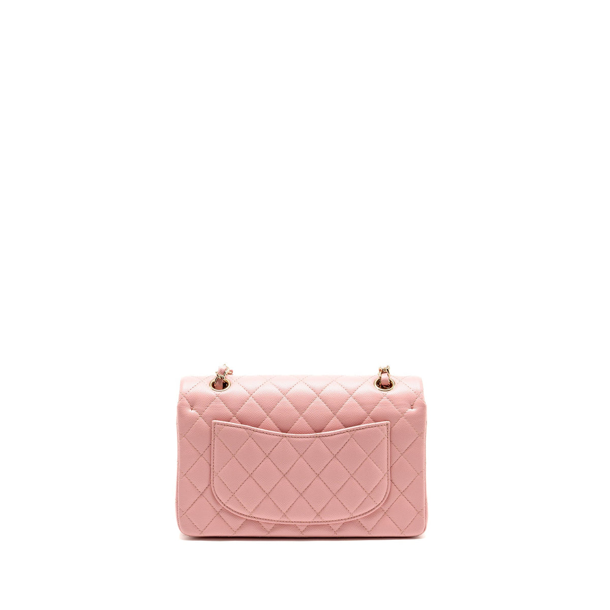 Chanel small classic double flap bag caviar light pink LGHW (microchip)