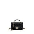 CHANEL TOP HANDLE MINI RECTANGULAR LAMBSKIN BLACK LGHW (MICROCHIP)