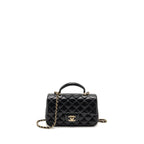 CHANEL TOP HANDLE MINI RECTANGULAR LAMBSKIN BLACK LGHW (MICROCHIP)