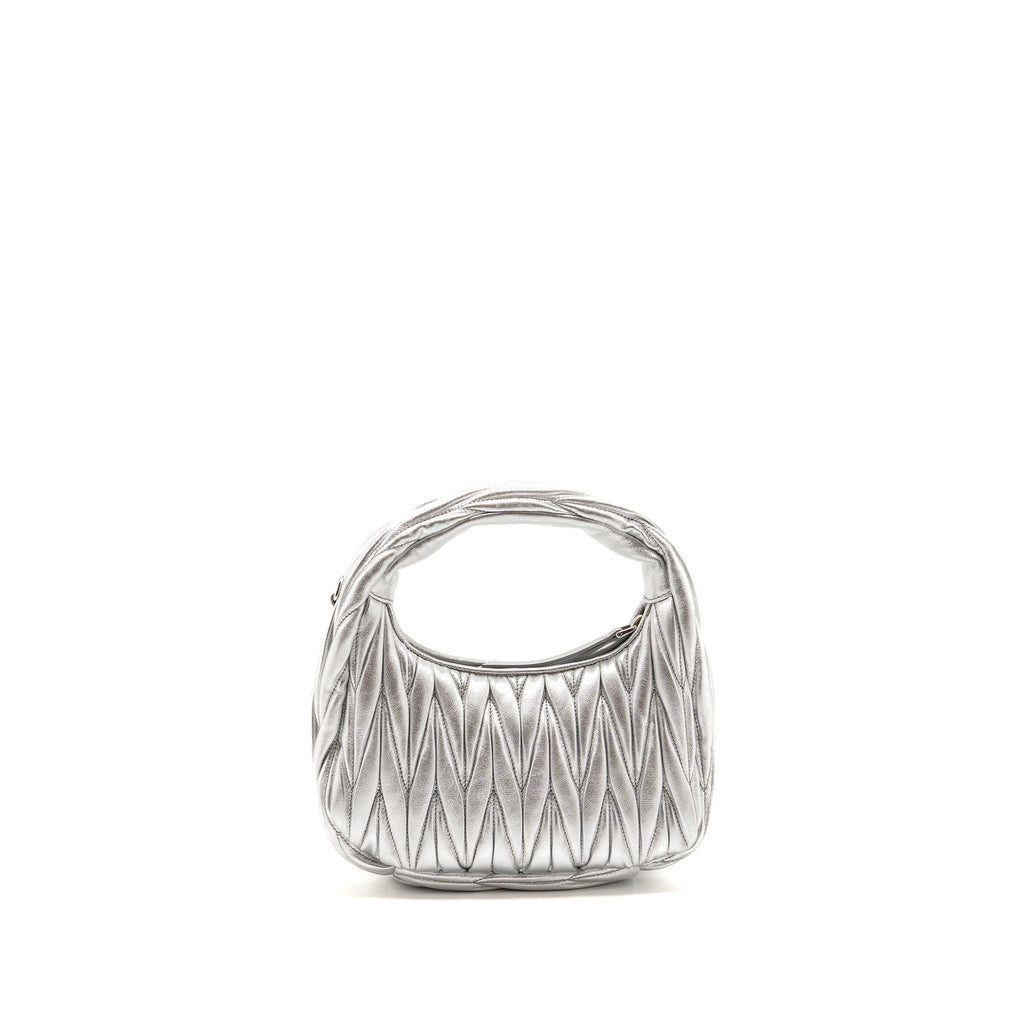 Miu Miu wander hobo bag Nappa leather silver SHW