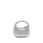 Miu Miu wander hobo bag Nappa leather silver SHW