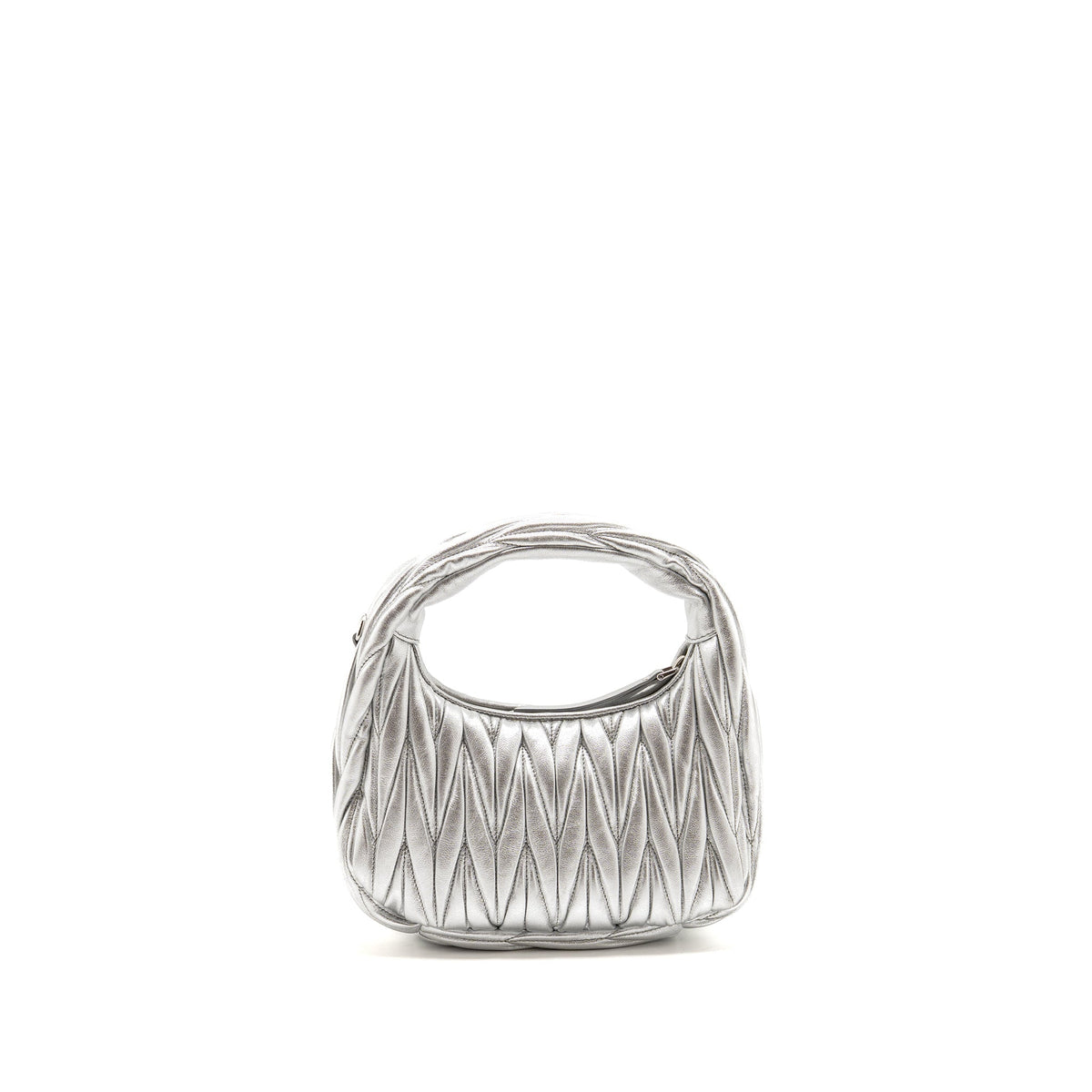 Miu Miu wander hobo bag Nappa leather silver SHW