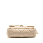 CHANEL MAXI 19 BAG GOATSKIN BEIGE MULTICOLOR HARDWARE