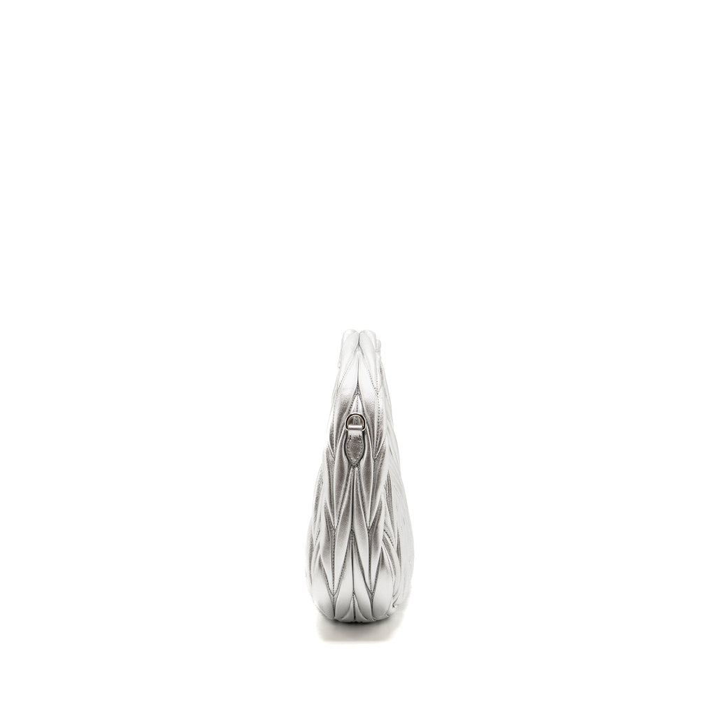 Miu Miu wander hobo bag Nappa leather silver SHW