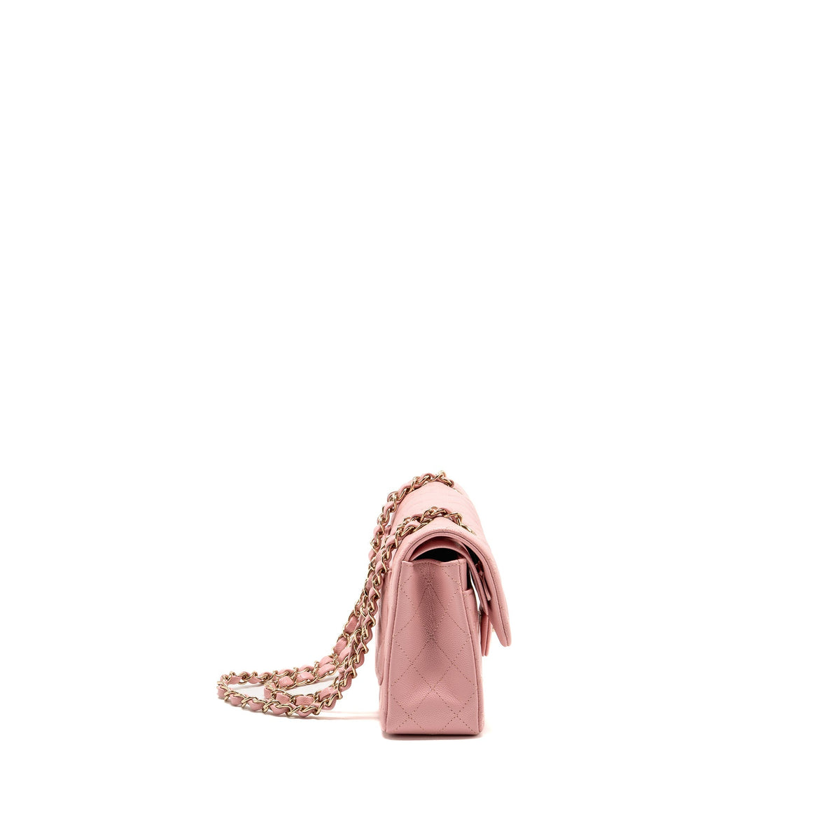 Chanel small classic double flap bag caviar light pink LGHW (microchip)