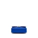 Chanel small classic double flap bag chevron caviar blue GHW