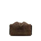 Chanel Medium 25 bag suede leather brown GHW (microchip)