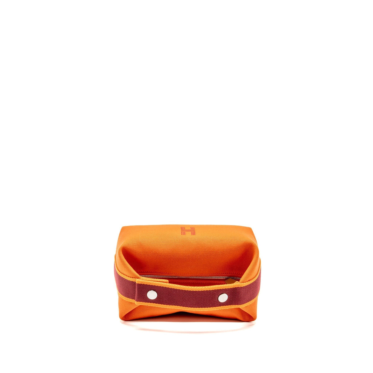 HERMES BRIDE-A-BRAC TRAVEL CASE, SMALL MODEL CANVAS ORANGE FEU SHW
