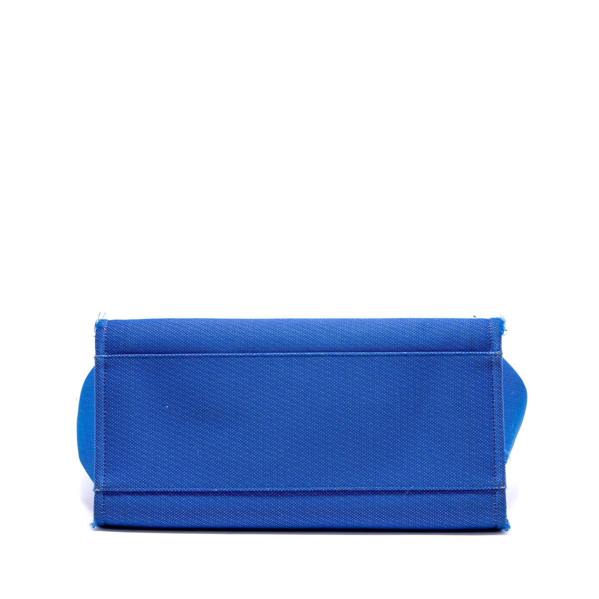 Chanel 21S Large Deauville Tote Shopping Bag Fluorescent Canvas/Leather Blue/Orange SHW