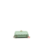 Chanel square flap bag candy heart quilted lambskin light green LGHW (microchip)