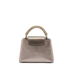 LOUIS VUITTON CAPUCINES BB LEATHER METALLIC SILVER SHW