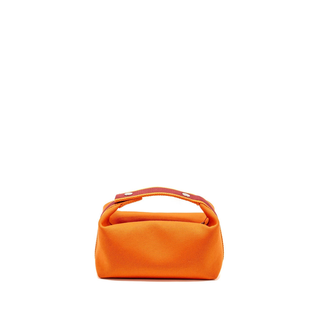 HERMES BRIDE-A-BRAC TRAVEL CASE, SMALL MODEL CANVAS ORANGE FEU SHW