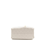 Chanel Small 25 Bag Caviar White GHW (Microchip)