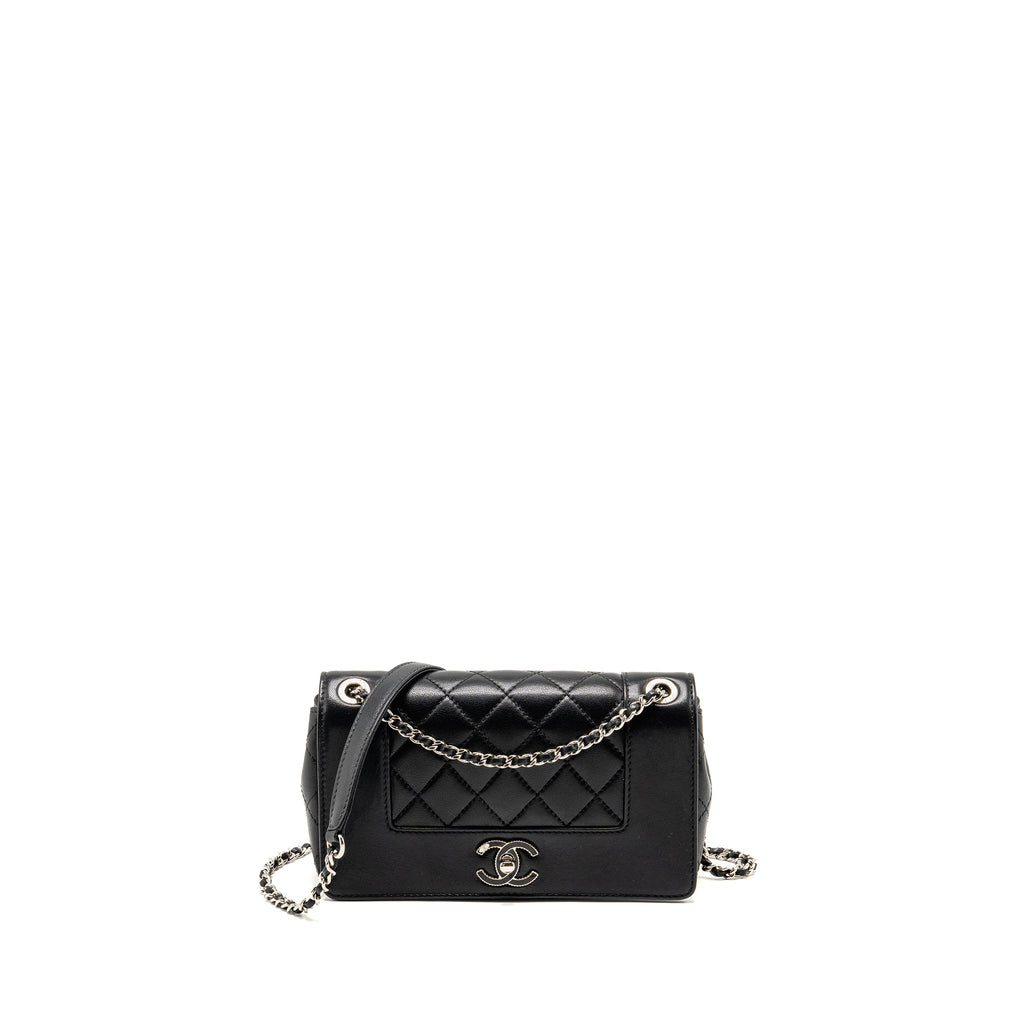 Chanel mademoiselle flap bag lambskin black SHW