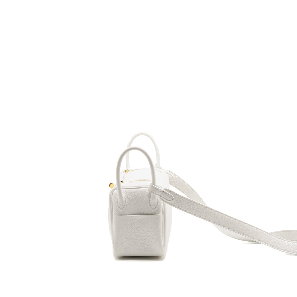 Hermes Mini Lindy clemence New White GHW